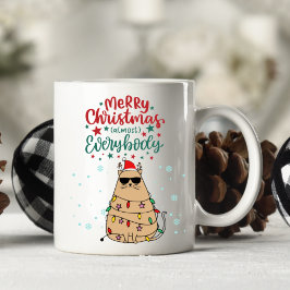 Taza De Café Gato divertido personalizado Feliz Navidad Mug