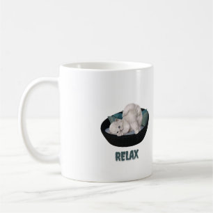 Taza De Café gato divertido se relaja