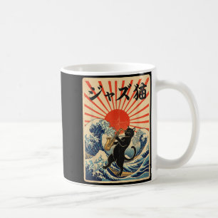 Taza De Café Gato Divertido Tocando Saxofón Para Saxo Músico de