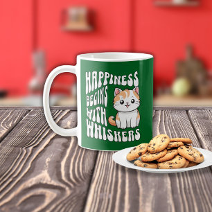 Taza De Café Gato divertido verde lindo diciendo