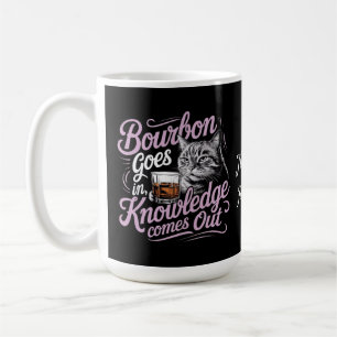 Taza De Café Gato Divertido y Conocimiento Gráfico de Bourbon S