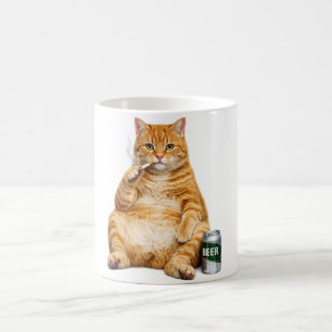 Taza De Café Gato divertido y estúpidamente genial meme fumando