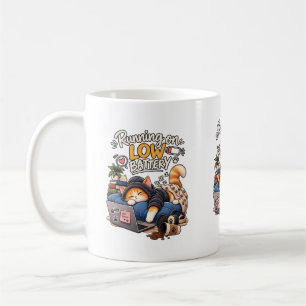 Taza De Café Gato Dormilón Funcionando con Batería Baja Humor d