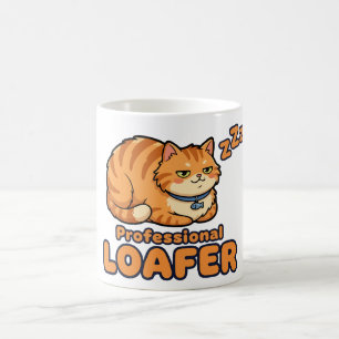 Taza De Café Gato Dormilón Profesional Divertido