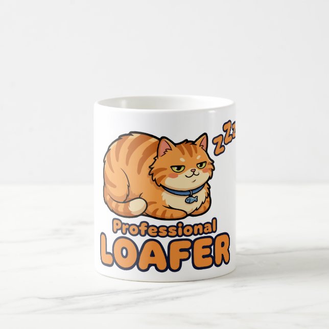 Taza De Café Gato Dormilón Profesional Divertido (Centro)