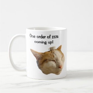 Taza De Café Gato durmiendo en el trabajo