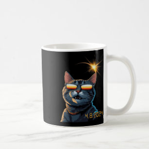 Taza De Café Gato Eclipse Solar 2024 con gafas eclipses 1