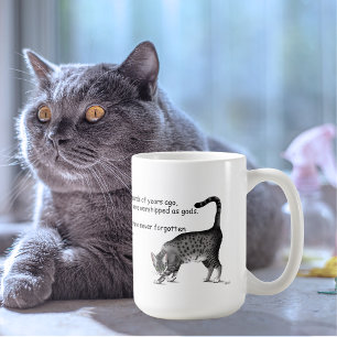 Taza De Café Gato Egipcio Mau Gris Humorístico Caprichoso