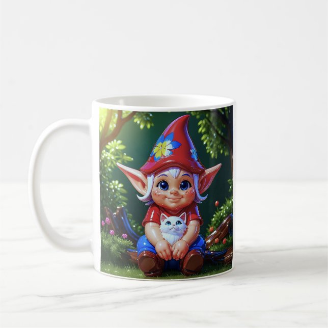 Taza De Café Gato Elfo del Bosque  (Izquierda)