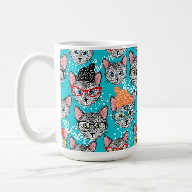 Taza De Café Gato en el gorra (Izquierda)