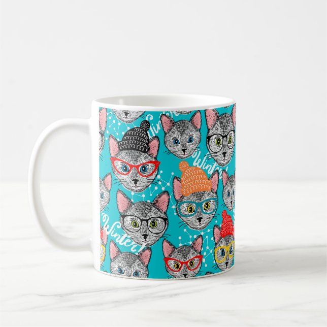 Taza De Café Gato en el gorra (Izquierda)