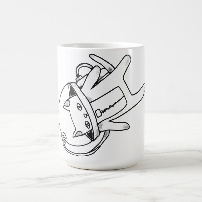 Taza De Café gato en espacio (Centro)