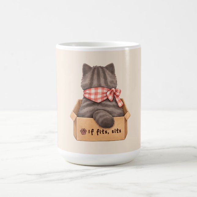 Taza De Café Gato en la caja (Centro)