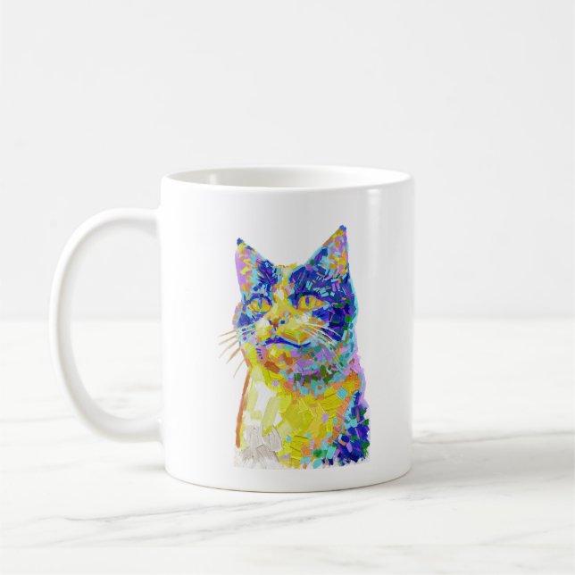 Taza De Café Gato en la luz del sol (Izquierda)