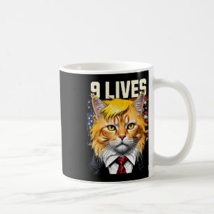 Taza De Café Gato en suite con cabello de Trump nueve vidas ban
