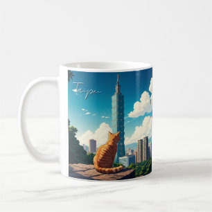 Taza De Café Gato en Taipei 101 Taiwán