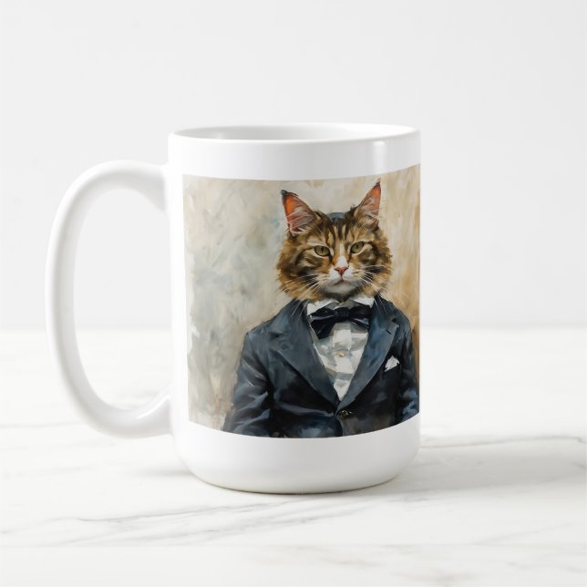 Taza De Café Gato en un traje (Izquierda)