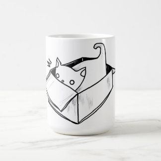 Taza De Café gato en una caja