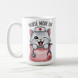 Taza De Café Gato Enfermera Adorable en Bolsillo Café