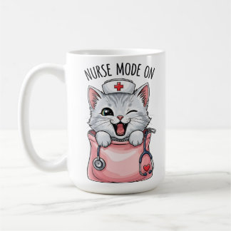 Taza De Café Gato Enfermera Adorable en Bolsillo Café