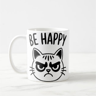 Taza De Café Gato Enojado – Arte de Contraste Feliz