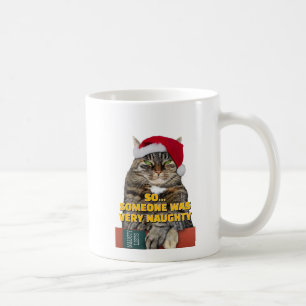 Taza De Café Gato enojado divertido de Navidad