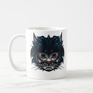 Taza De Café Gato enojado estilo tribal