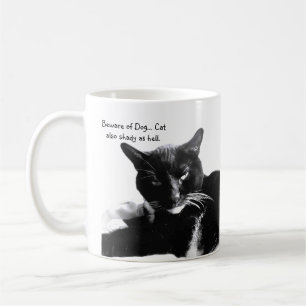 Taza De Café Gato esmoquin con sonrisa sospechosa 