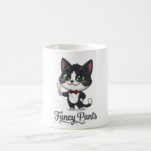 Taza De Café Gato Esmoquin de Pantalones Elegantes Brinda