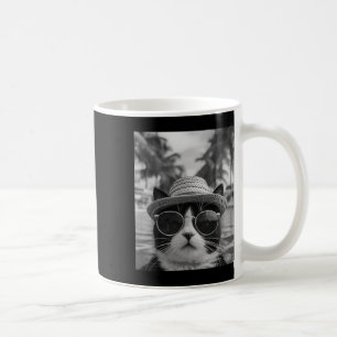 Taza De Café Gato esmoquin divertido selfie gato vacaciones de