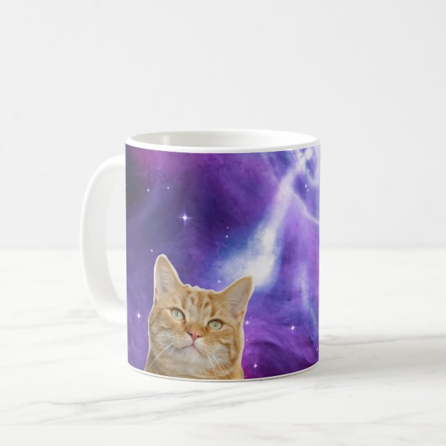 Taza De Café Gato espacial de galaxia cósmica (Anverso izquierdo)