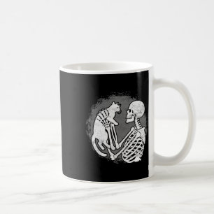 Taza De Café Gato Esqueleto Cráneo Gatito Lindo Halloween Hombr