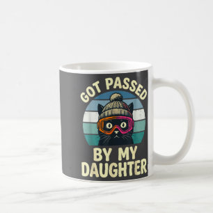 Taza De Café Gato esquiando Retro Vintage Montado Por Mi Hija