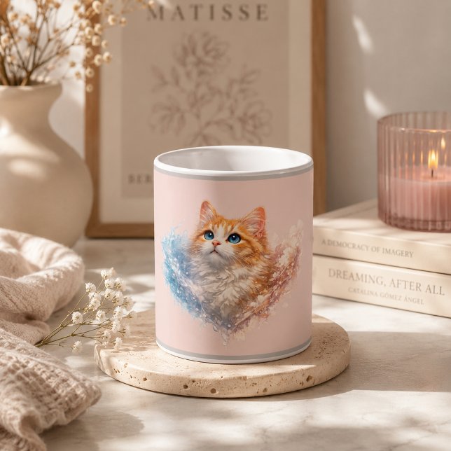 Taza De Café Gato estilo rosa  (Subido por el creador)