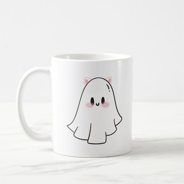 Taza De Café Gato fantasma de corte (Izquierda)