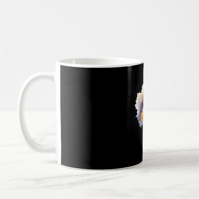 Taza De Café Gato fantasma lindo con calabazas - Ar Halloween K (Izquierda)
