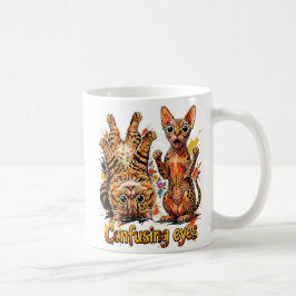 Taza De Café Gato Felino Dos Divas, Una Mirada 👀 Gato Divertid