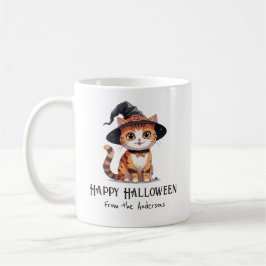 Taza De Café Gato feliz de Halloween