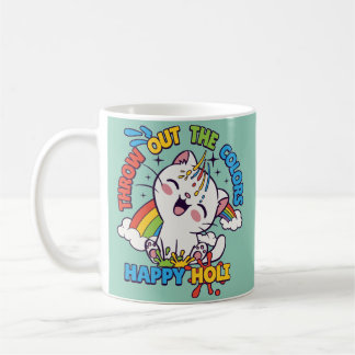Taza De Café Gato feliz de Holi
