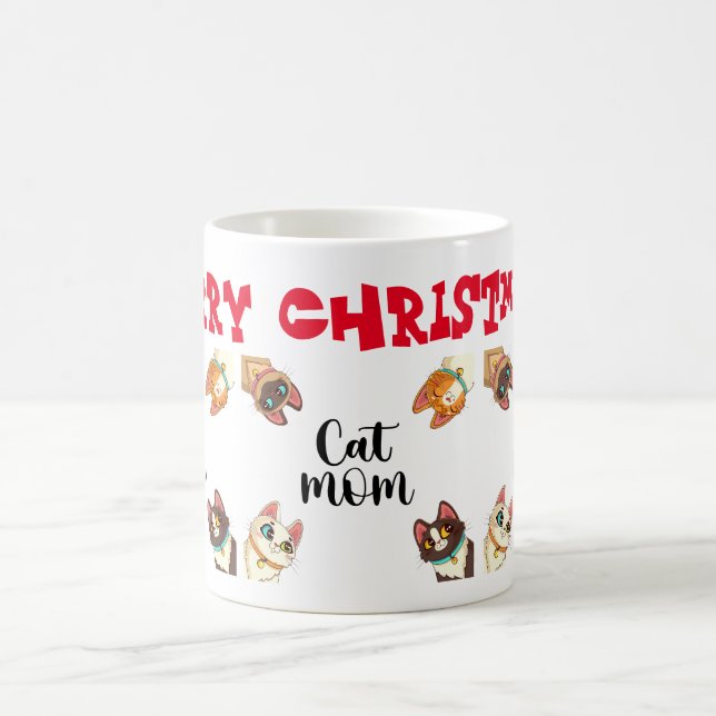 Taza De Café Gato Feliz Navidad (Centro)