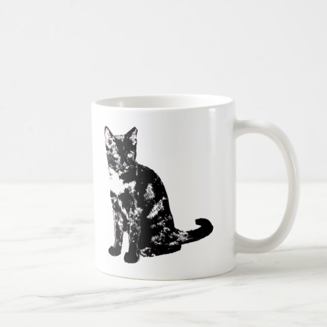 Taza De Café Gato Feral de Oído Recortado (Derecha)