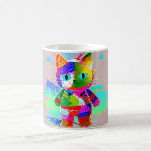 Taza De Café Gato fresco estilizado