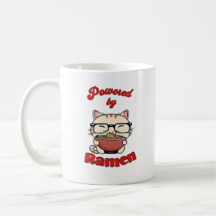 Taza De Café Gato friki alimentado por ramen