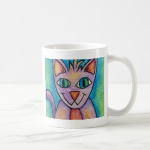 Taza De Café Gato gatito rosa púrpura
