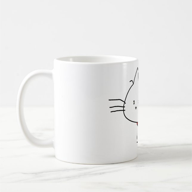 Taza De Café Gato Gato Gatito Gatito Negro Y Blanco Mug (Izquierda)