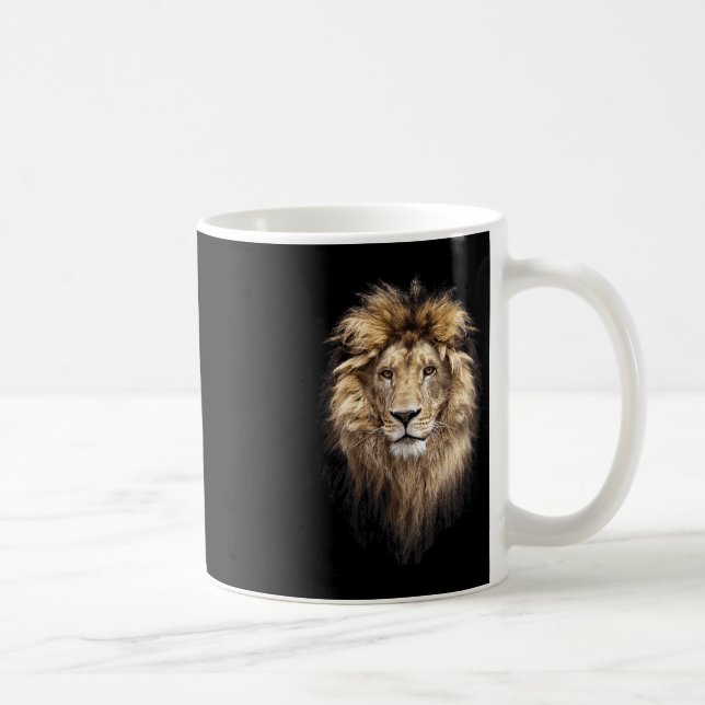 Taza De Café Gato grande del animal principal del león (Derecha)