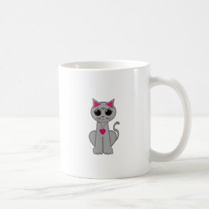 Taza De Café Gato Gris Divertido Feliz Lindo