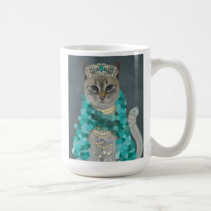 Taza De Café Gato gris  Grabado Con Retrato De Campanas