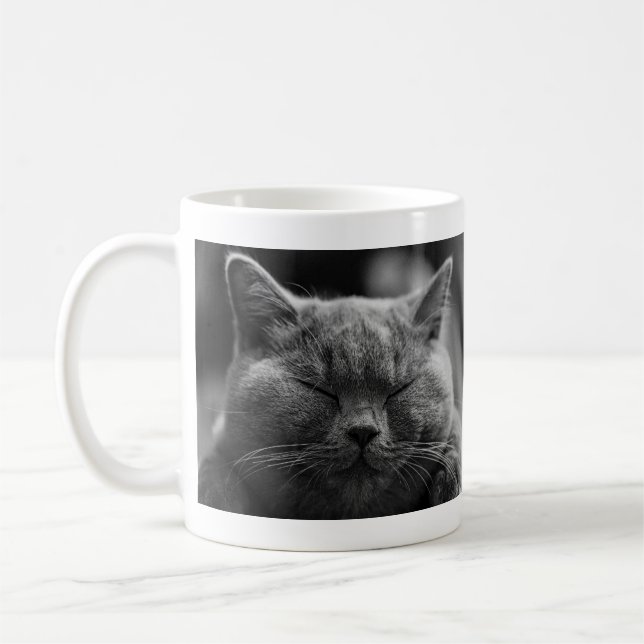 Taza De Café Gato gris Napping (Izquierda)