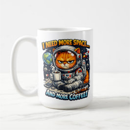 Taza De Café Gato gruñón divertido, necesita más espacio y más 